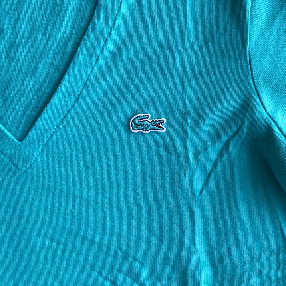 Lacoste NWOT Cotton V Neck T Shirt - Picture 5 of 9